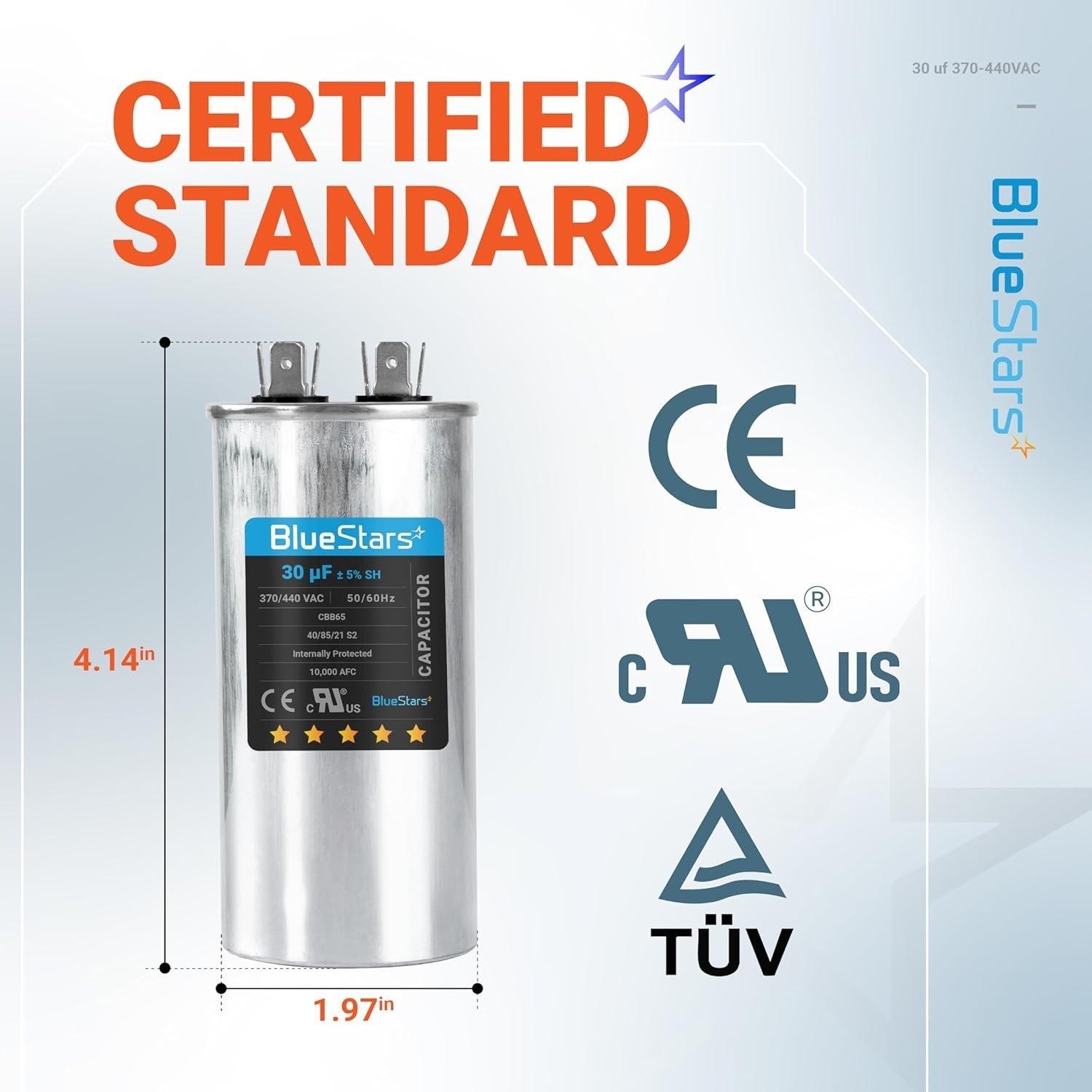 [Lifetime Warranty] [UL Certified] 30 uF MFD Â±5% 370/440 VAC 50/60 Hz Multi-Purpose Motor Run Round Capacitor - Compatible with Air Conditioner, Heat Pump image 5