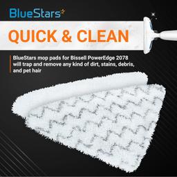[Lifetime Warranty] Microfiber Steam Mop Pads - Compatible with Bissell PowerEdge and PowerForce Lift-Off Steam Mop Cleaner 2078 2165 20781 Series - 5 Soft, 5 Scrubby thumbnail 2