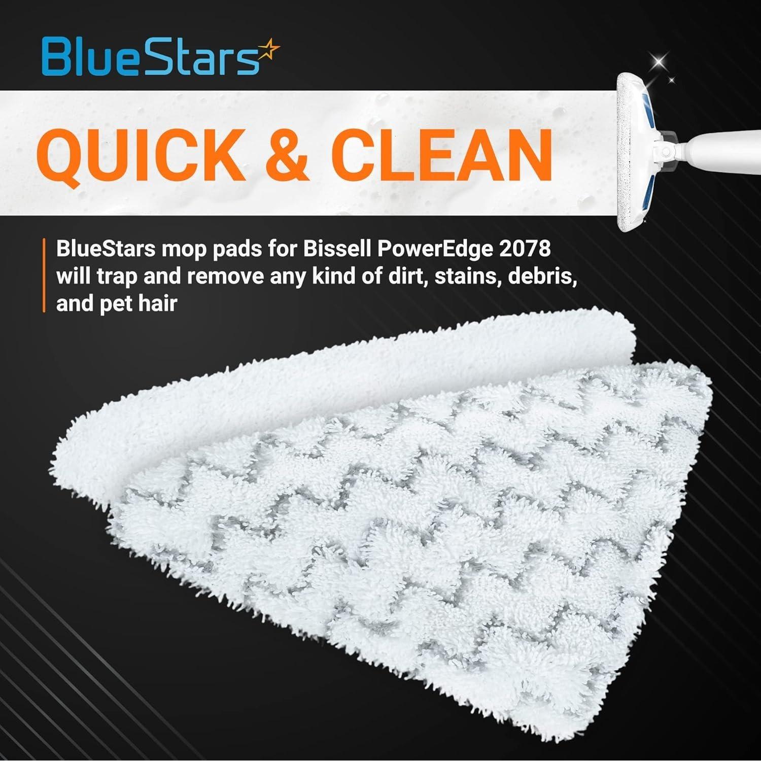 [Lifetime Warranty] Microfiber Steam Mop Pads - Compatible with Bissell PowerEdge and PowerForce Lift-Off Steam Mop Cleaner 2078 2165 20781 Series - 5 Soft, 5 Scrubby image 2