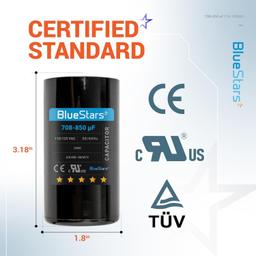 [Lifetime Warranty] 708-850 uF MFD 110-125 VAC 50/60 Hz Round Start Capacitor - Universal Fits Air Conditioner, Electric Motors thumbnail 4