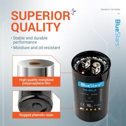 [Lifetime Warranty] 708-850 uF MFD 110-125 VAC 50/60 Hz Round Start Capacitor - Universal Fits Air Conditioner, Electric Motors thumbnail 9