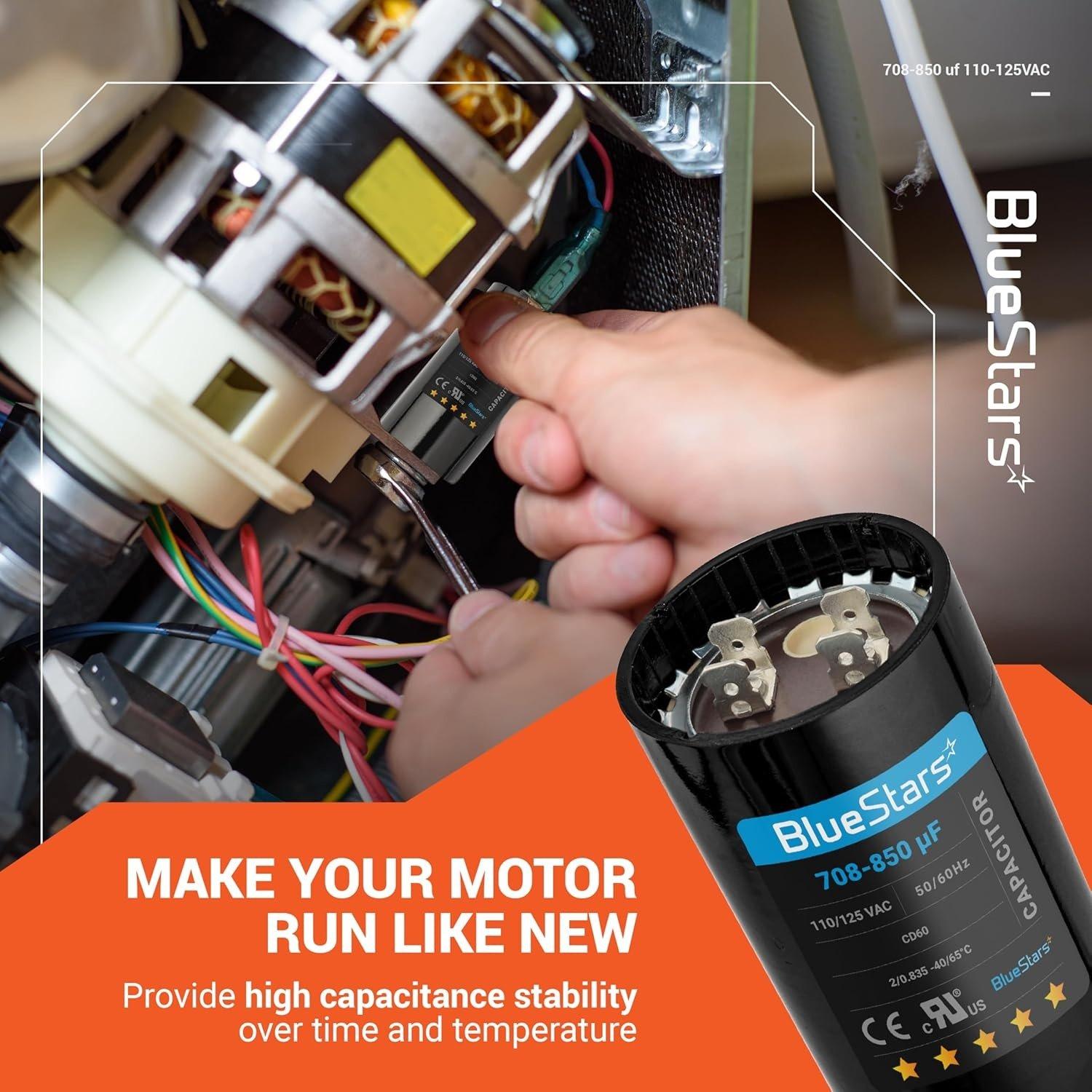 [Lifetime Warranty] 708-850 uF MFD 110-125 VAC 50/60 Hz Round Start Capacitor - Universal Fits Air Conditioner, Electric Motors image 6