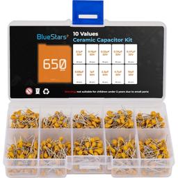 [Lifetime Warranty] 10-Value Ceramic Capacitor Assortment Kit 650 pcs thumbnail 0