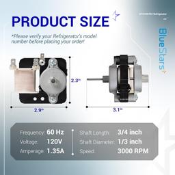 [Lifetime Warranty] W10189703 Refrigerator Evaporator Fan Motor - Compatible with Whirlpool Maytag Kenmore Refrigerators - Replaces WPW10189703 W10208121 2219647 AP6016598 10449505 thumbnail 6