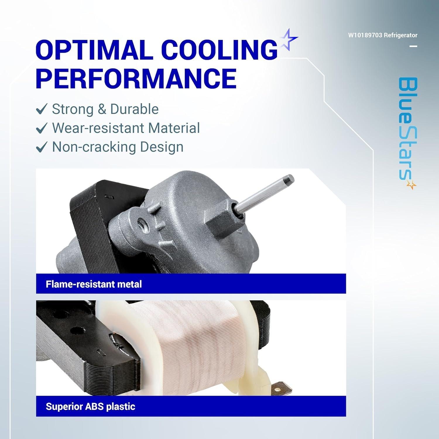 [Lifetime Warranty] W10189703 Refrigerator Evaporator Fan Motor - Compatible with Whirlpool Maytag Kenmore Refrigerators - Replaces WPW10189703 W10208121 2219647 AP6016598 10449505 image 5