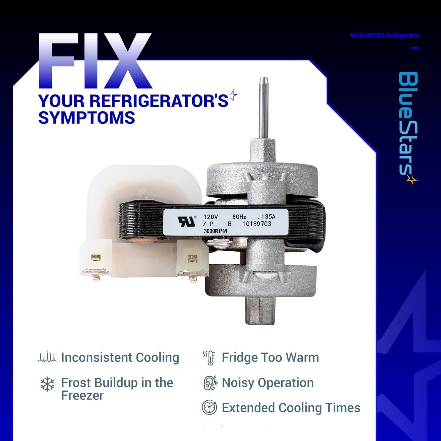 [Lifetime Warranty] W10189703 Refrigerator Evaporator Fan Motor - Compatible with Whirlpool Maytag Kenmore Refrigerators - Replaces WPW10189703 W10208121 2219647 AP6016598 10449505 image 4