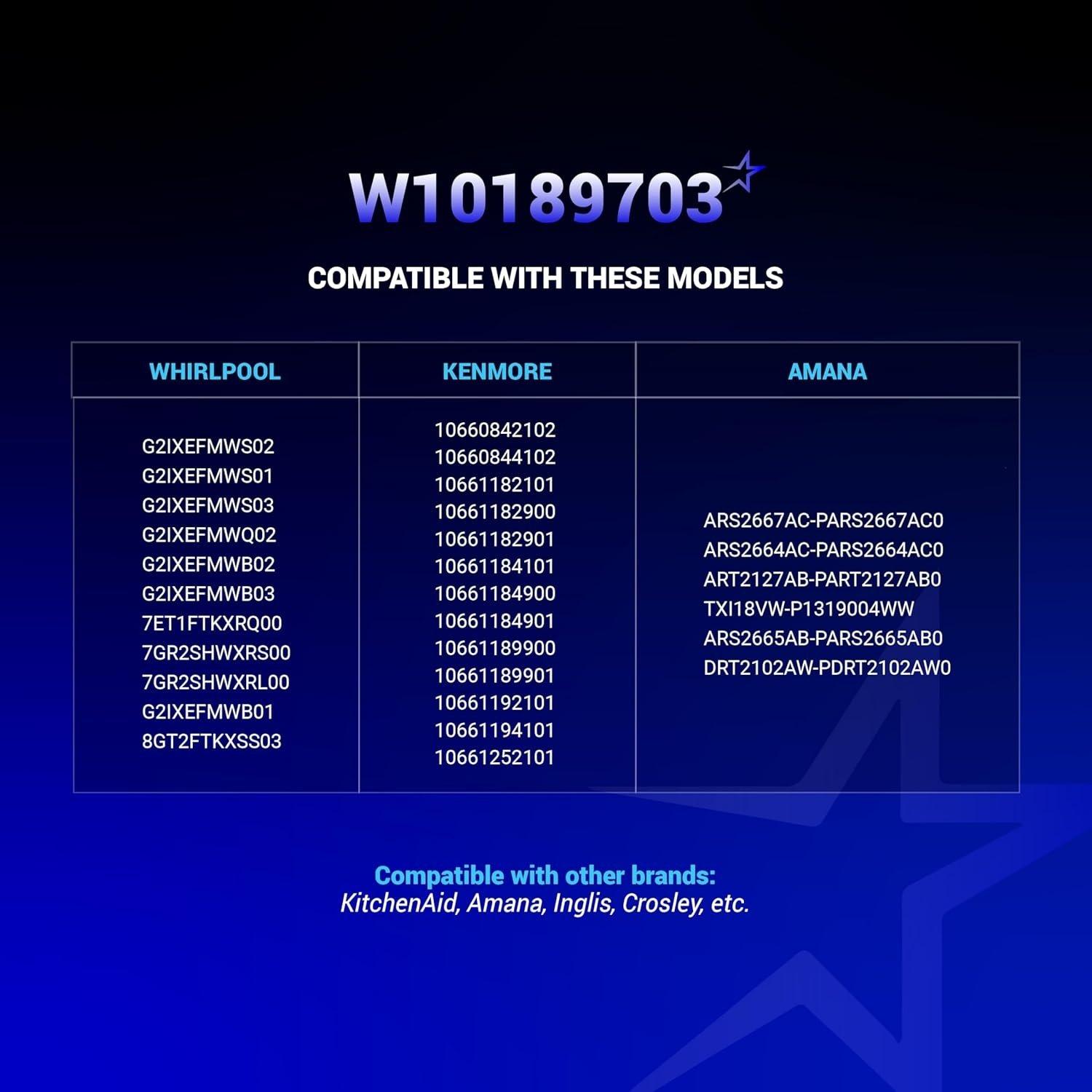 [Lifetime Warranty] W10189703 Refrigerator Evaporator Fan Motor - Compatible with Whirlpool Maytag Kenmore Refrigerators - Replaces WPW10189703 W10208121 2219647 AP6016598 10449505 image 1