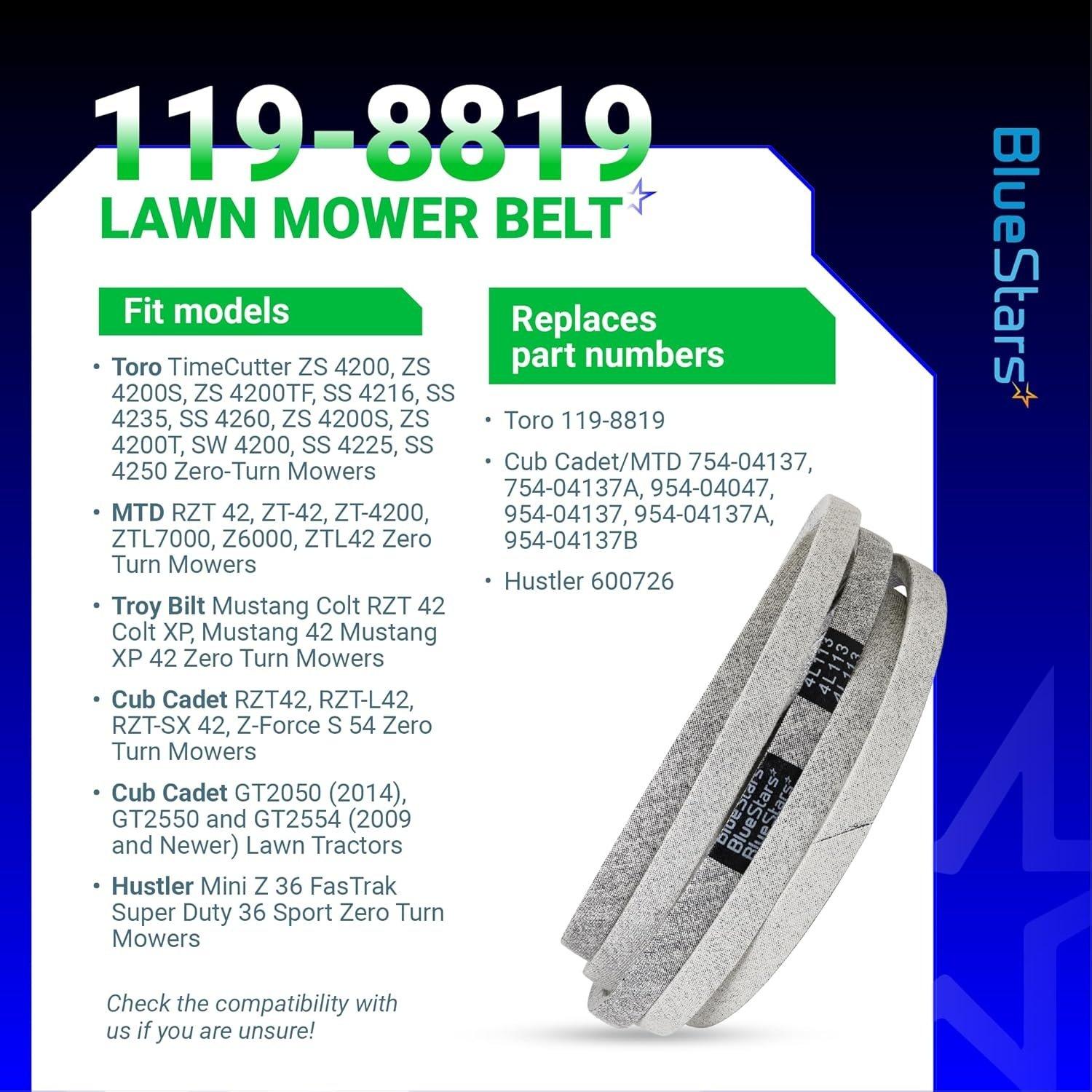 [Lifetime Warranty] Mower Deck Belt 119-8819 1/2" x 113 1/2" image 6