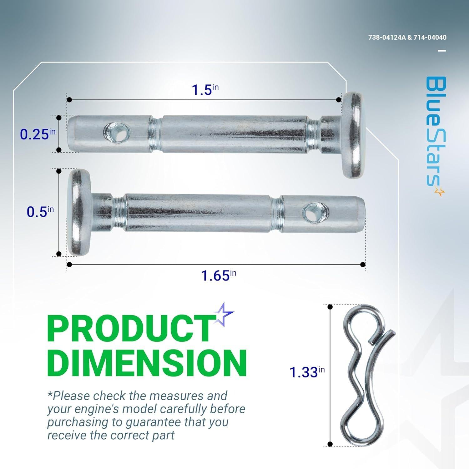 [Lifetime Warranty] 20 Pcs 738-04124A Shear Pins & 714-04040 Cotter Pin image 6