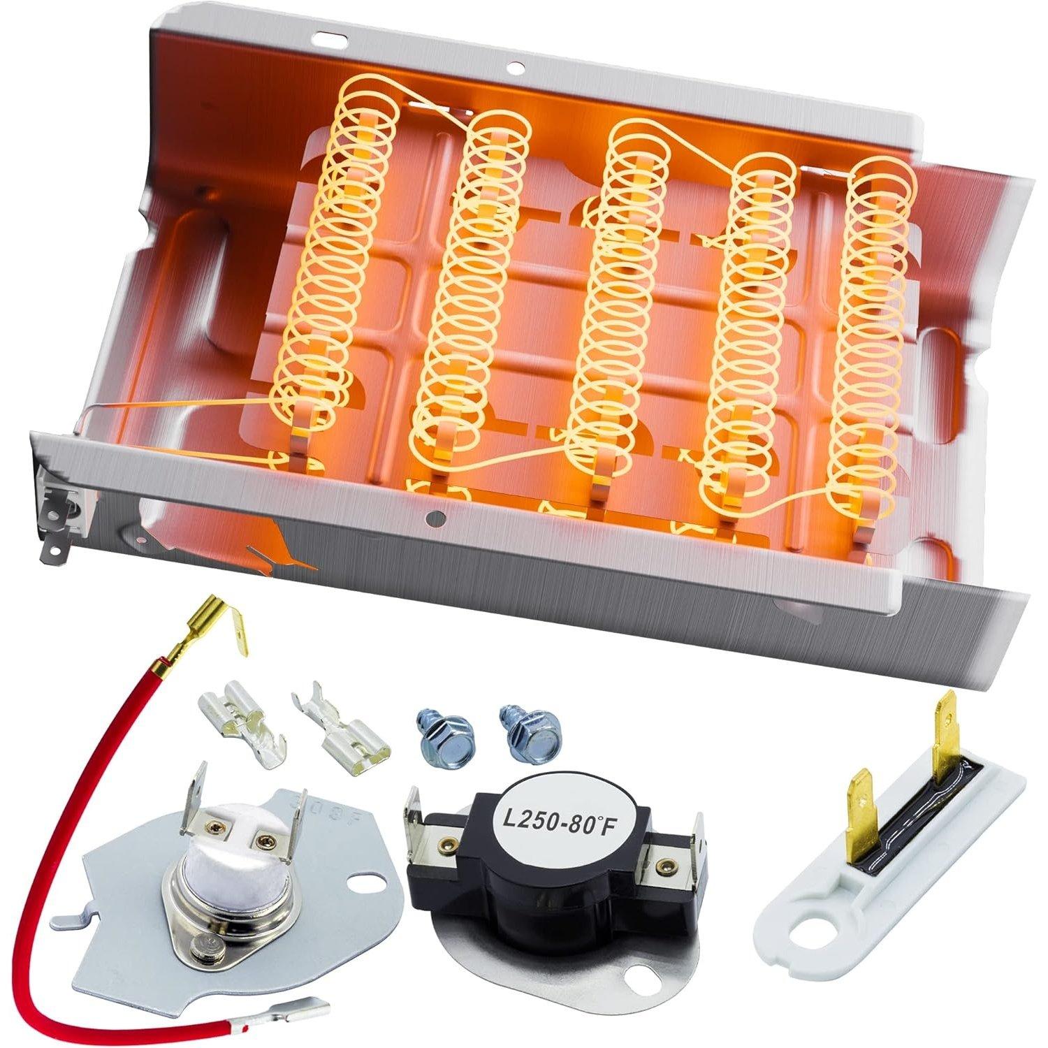 [Lifetime Warranty] 279838 W10724237 Dryer Heating Element Kit - For Whirlpool Kenmore Roper Maytag Amana NED4655EW1 WED4815EW1 MEDC215EW1 RED4640YQ0 RED4440VQ1 REX4634KQ1 RED4440SQ0 image 0