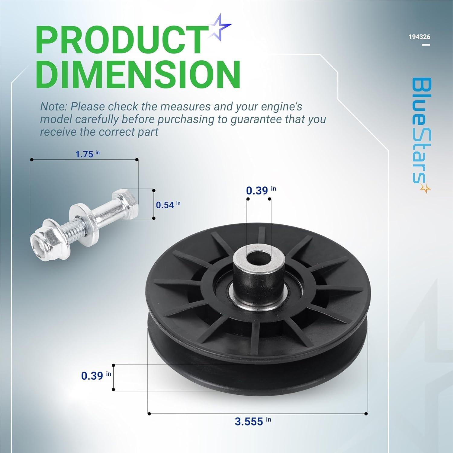 2 Pcs 194326 V-Idler Pulley with Carriage Bolt image 5