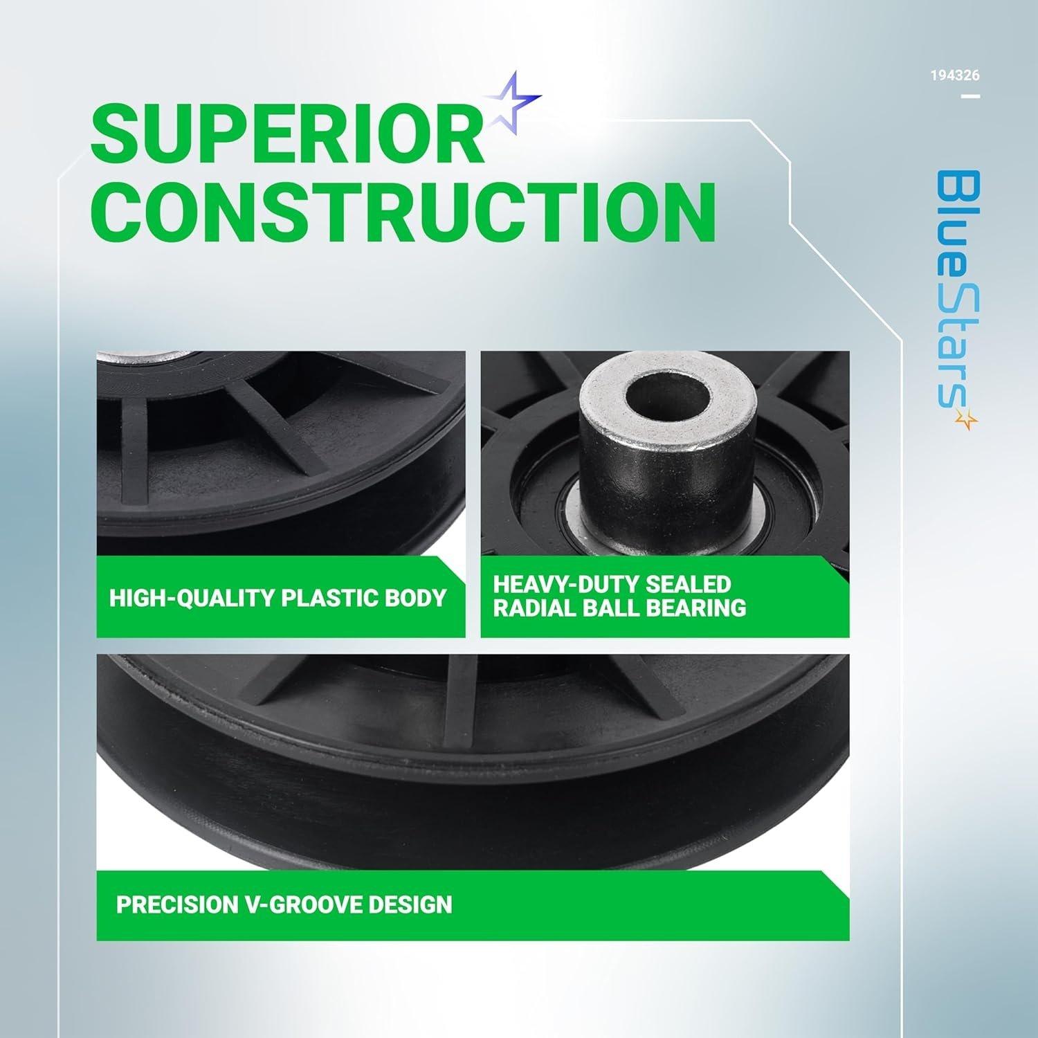 2 Pcs 194326 V-Idler Pulley with Carriage Bolt image 2