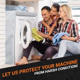 [Lifetime Warranty] Washing Machine Cover For Top-load and Front-load Washer/Dryer - Premium Outdoor Protection For Most Washer Dryer Cover - W29â€x D28â€x H43â€ (Silver) thumbnail 4