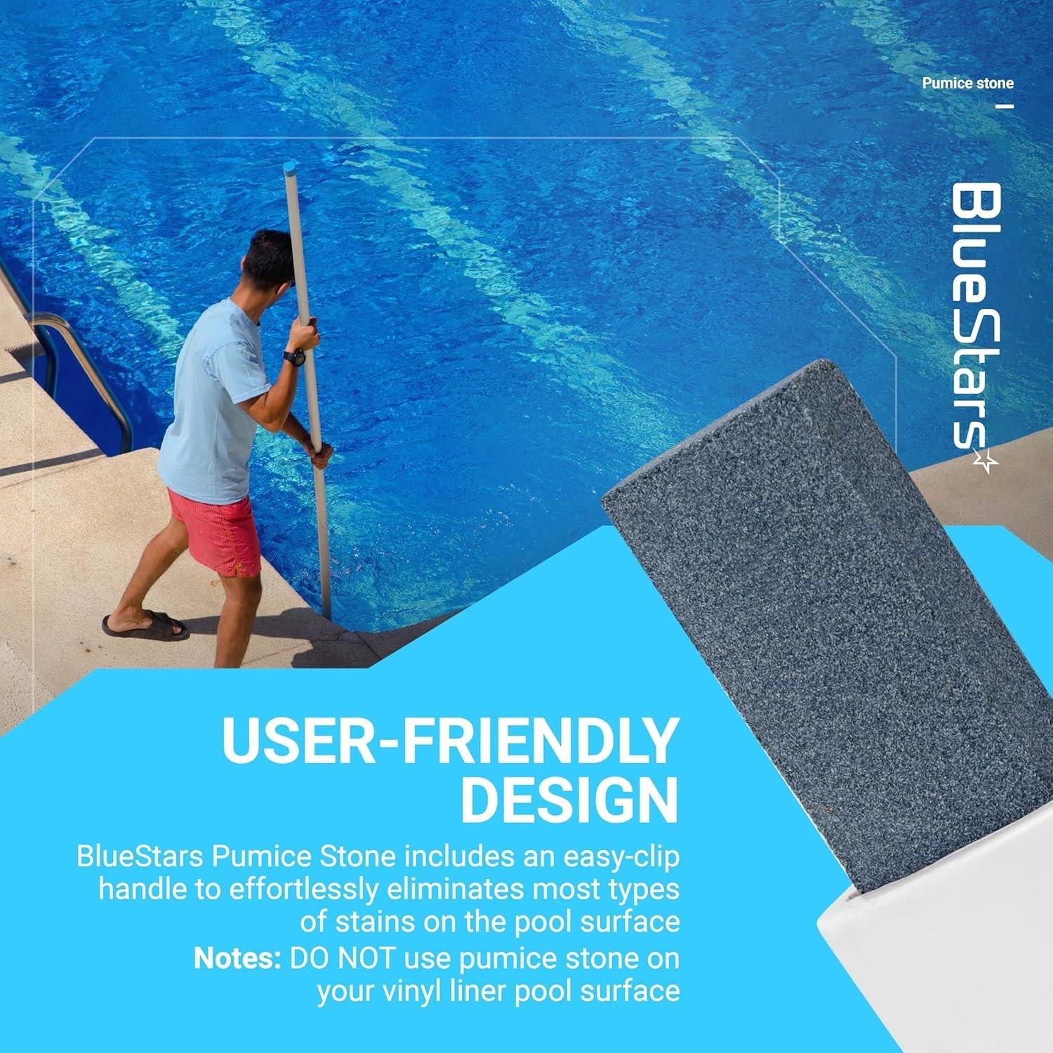 [Lifetime Warranty] Pool Pumice Stone with EZ-Clip Handle Pumice Sticks Stone - Pack of 4 image 1