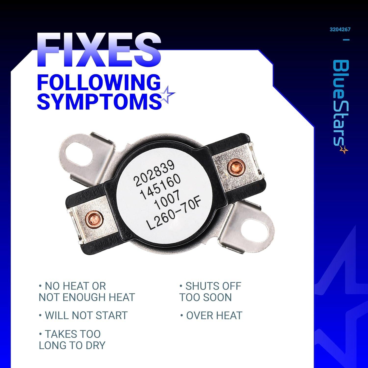 [Lifetime Warranty] 3204267 Dryer Safety Thermostat Replacement - Compatible with Frigidaire Kenmore Electrolux Dryers - Replaces 508516 73204267 AP213147 image 5