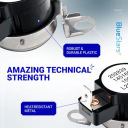 [Lifetime Warranty] 3204267 Dryer Safety Thermostat Replacement - Compatible with Frigidaire Kenmore Electrolux Dryers - Replaces 508516 73204267 AP213147 thumbnail 1