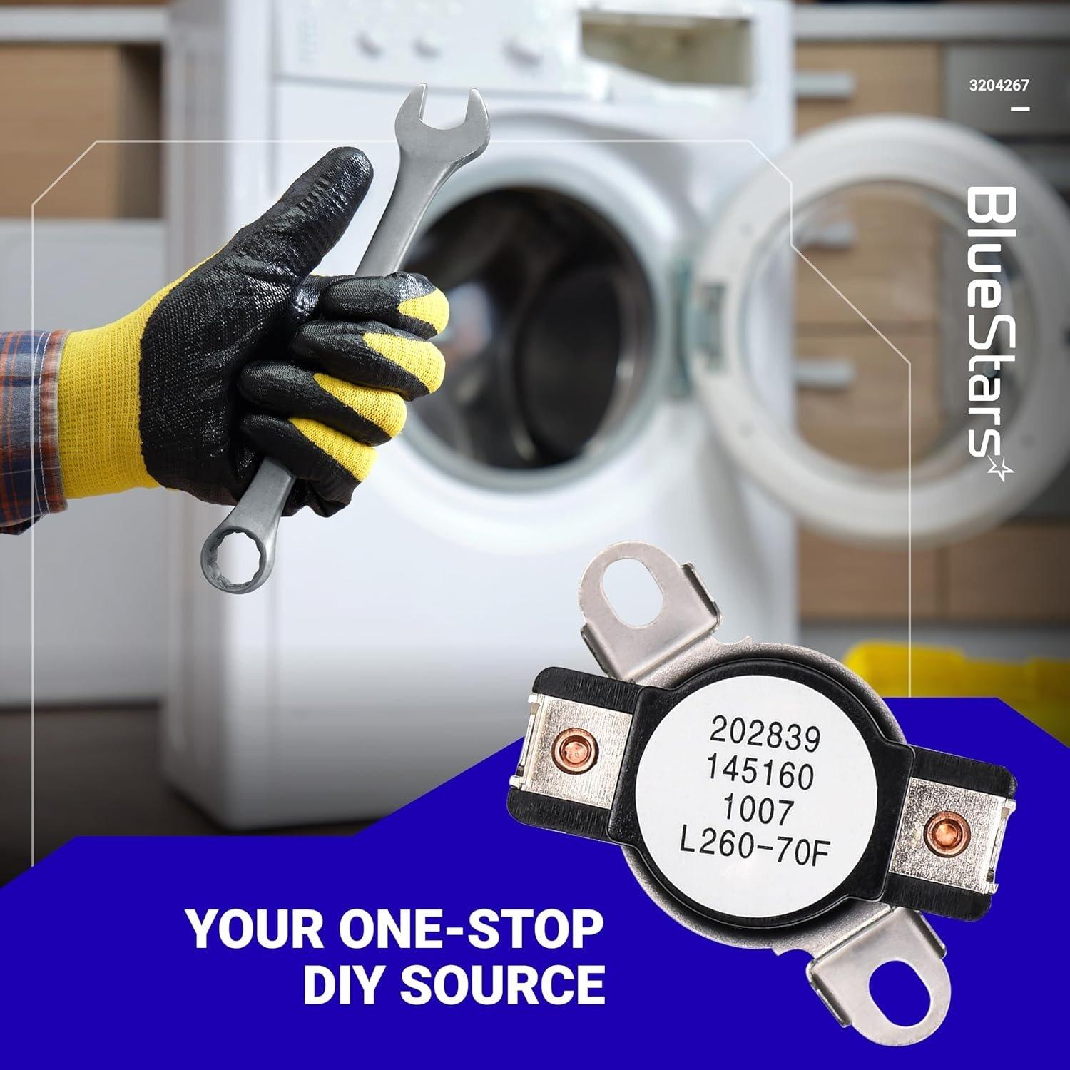 [Lifetime Warranty] 3204267 Dryer Safety Thermostat Replacement - Compatible with Frigidaire Kenmore Electrolux Dryers - Replaces 508516 73204267 AP213147 image 3