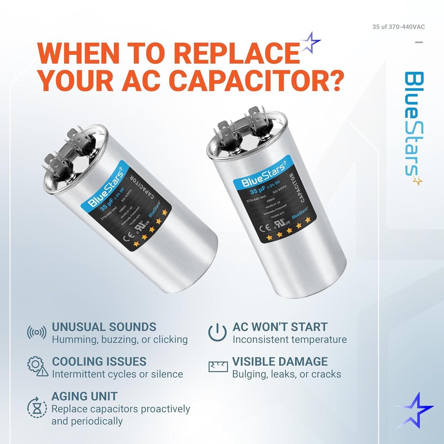 [Lifetime Warranty] 35 uF MFD ±5% 370/440 VAC Multi-Purpose Motor Run Round Capacitor - Fits AC Motor Run, Fan Start, Condenser image 11