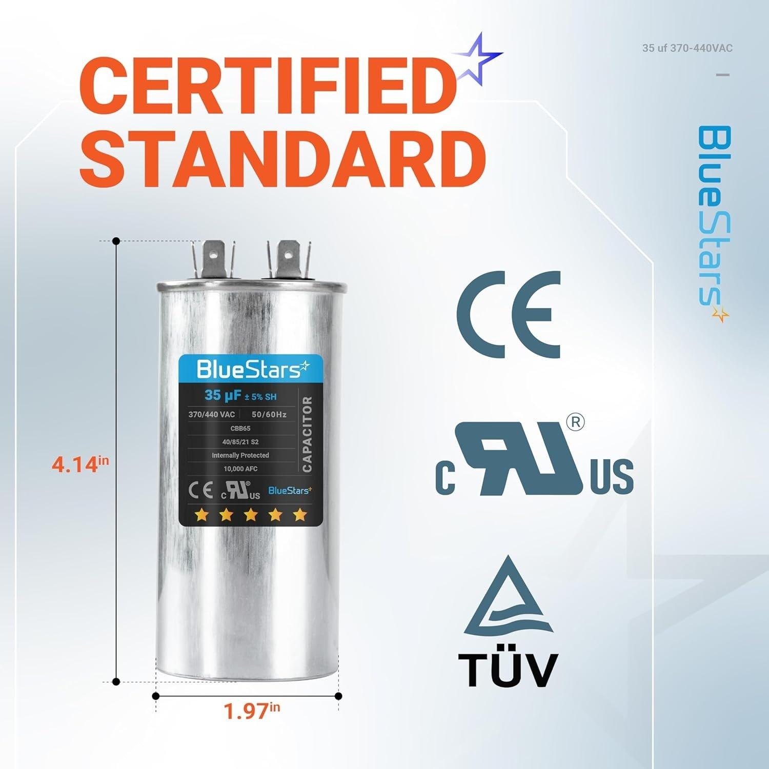 [Lifetime Warranty] 35 uF MFD ±5% 370/440 VAC Multi-Purpose Motor Run Round Capacitor - Fits AC Motor Run, Fan Start, Condenser image 5