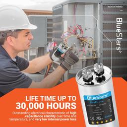 [Lifetime Warranty] 35 uF MFD ±5% 370/440 VAC Multi-Purpose Motor Run Round Capacitor - Fits AC Motor Run, Fan Start, Condenser thumbnail 7