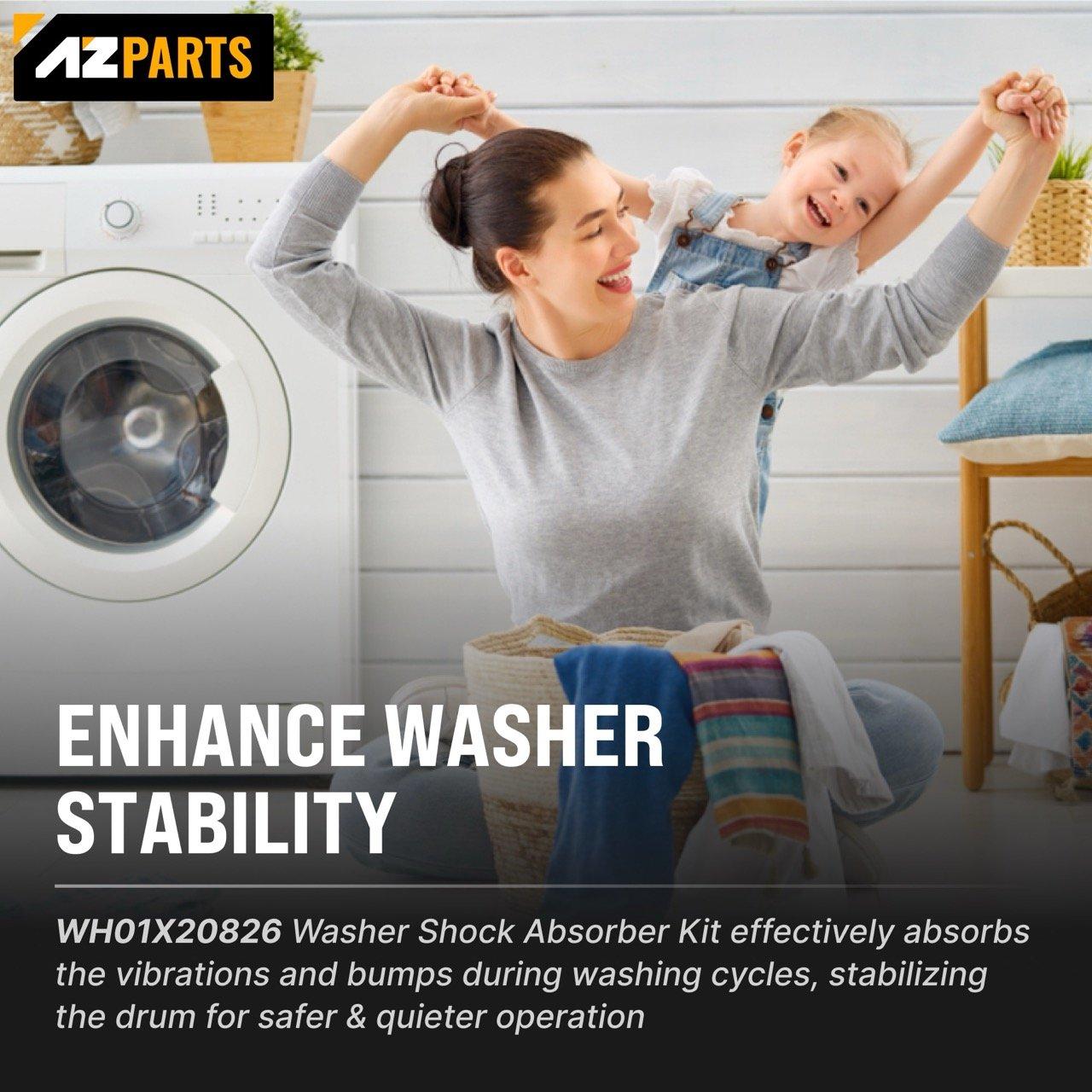 [Lifetime Warranty] WH01X20826 Washer Shock Absorber - For GE, Kenmore Washers GFW450SSM1WW - Replaces WH01X10343 AP4265856 WH01X10385 WH01X10425 AH1482318 EA1482318 WH01X10260 PS1482318 - Pack of 4 image 4