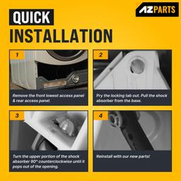 [Lifetime Warranty] WH01X20826 Washer Shock Absorber - For GE, Kenmore Washers GFW450SSM1WW - Replaces WH01X10343 AP4265856 WH01X10385 WH01X10425 AH1482318 EA1482318 WH01X10260 PS1482318 - Pack of 4 thumbnail 5