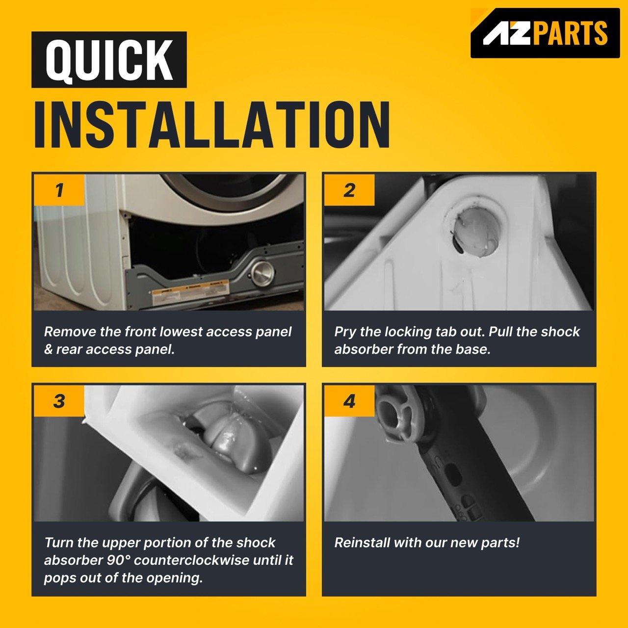 [Lifetime Warranty] WH01X20826 Washer Shock Absorber - For GE, Kenmore Washers GFW450SSM1WW - Replaces WH01X10343 AP4265856 WH01X10385 WH01X10425 AH1482318 EA1482318 WH01X10260 PS1482318 - Pack of 4 image 5