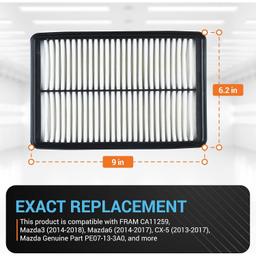 CA11259 GPA0A PE07-13-3A0A for Mazda Rigid Panel Engine Air Filter thumbnail 6