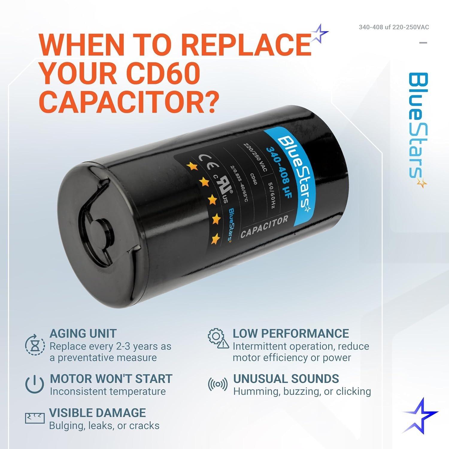 [Lifetime Warranty] 340-408 uF MFD 220-250 VAC ±20% Round Start Capacitor 50/60 Hz - Fits Single-Phase Motors, Gear Motors image 4