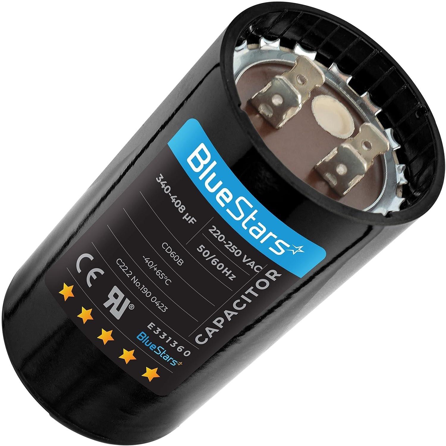 [Lifetime Warranty] 340-408 uF MFD 220-250 VAC ±20% Round Start Capacitor 50/60 Hz - Fits Single-Phase Motors, Gear Motors image 0