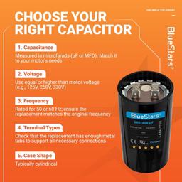 [Lifetime Warranty] 340-408 uF MFD 220-250 VAC ±20% Round Start Capacitor 50/60 Hz - Fits Single-Phase Motors, Gear Motors thumbnail 8
