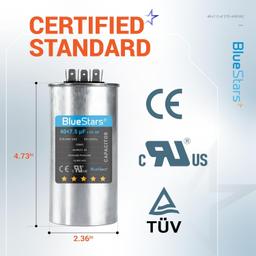 [Lifetime Warranty] 40+7.5 uF MFD ±5% 370/440 VAC Dual Run Start Round AC Capacitor CBB65 CBB65B 50/60 Hz 10000AFC - Fits Condenser, Heat Pump thumbnail 6