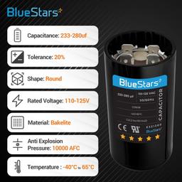 233-280 mfd 110-125VAC ±20% Volts Round Motor Start Capacitor 50/60 Hz AC Electric thumbnail 6