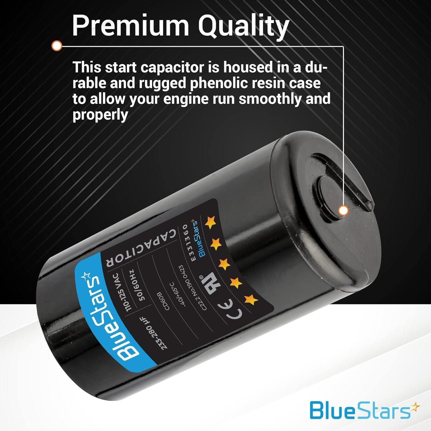 233-280 mfd 110-125VAC ±20% Volts Round Motor Start Capacitor 50/60 Hz AC Electric image 1