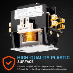 [Lifetime Warranty] 1 Pole Contactor 32 Amp 24VAC Coil thumbnail 3