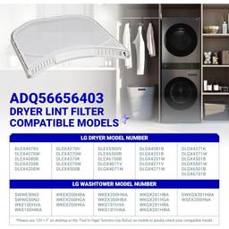 [Lifetime Warranty] ADQ56656403 Lint Filter Replacement - Compatible with LG Dryers and WashTowers - 11.2" x 10.9" - Replaces 4960837 AP7012980 PS16546780 thumbnail 7