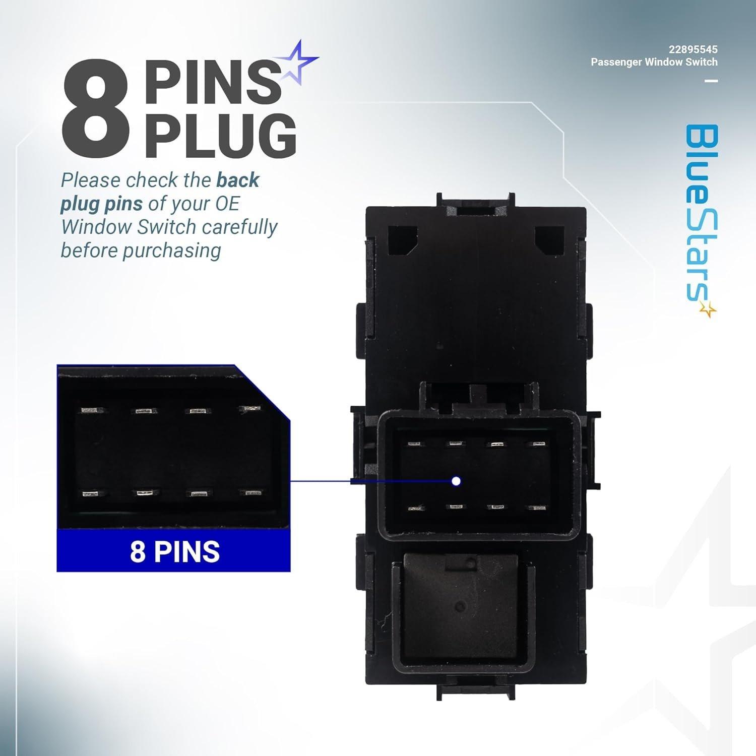 [Lifetime Warranty] 22895545 Power Window Switch Passenger Front Right/Rear Left or Right image 6