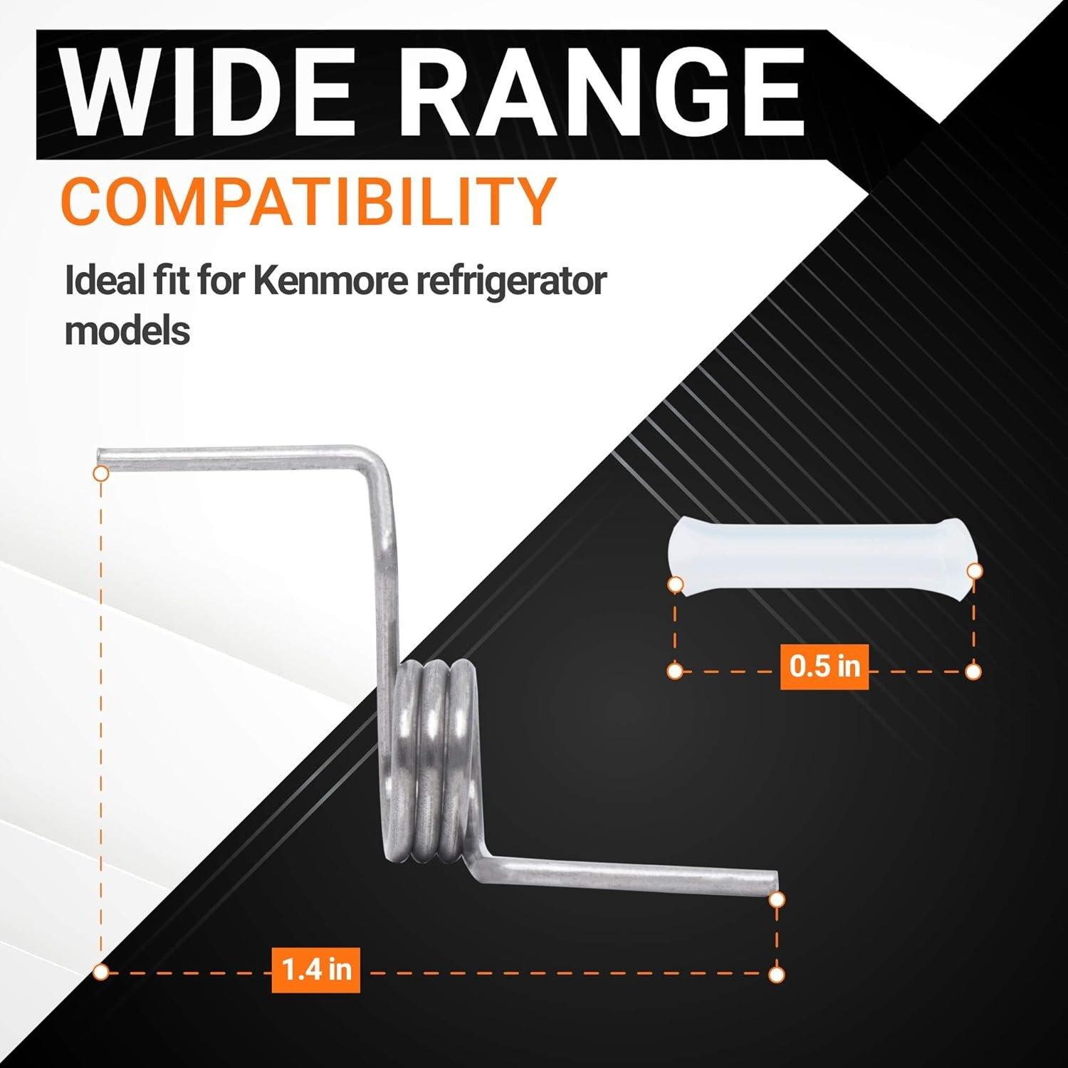 [Lifetime Warranty] DA81-01345B & DA81-01346A Refrigerator French Door Spring and White Sleeves Pin Replacement - Compatible with Samsung RF267AFWP RF267HERS RF268ABBP RF268ABPN - Pack of 2 image 2