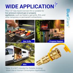 [Lifetime Warranty] Gas Quick Connect Kit 1/2 inch thumbnail 3