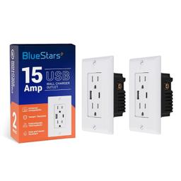 [Lifetime Warranty] 15 Amp Electrical USB Wall Charger Outlet - Pack of 2 thumbnail 0
