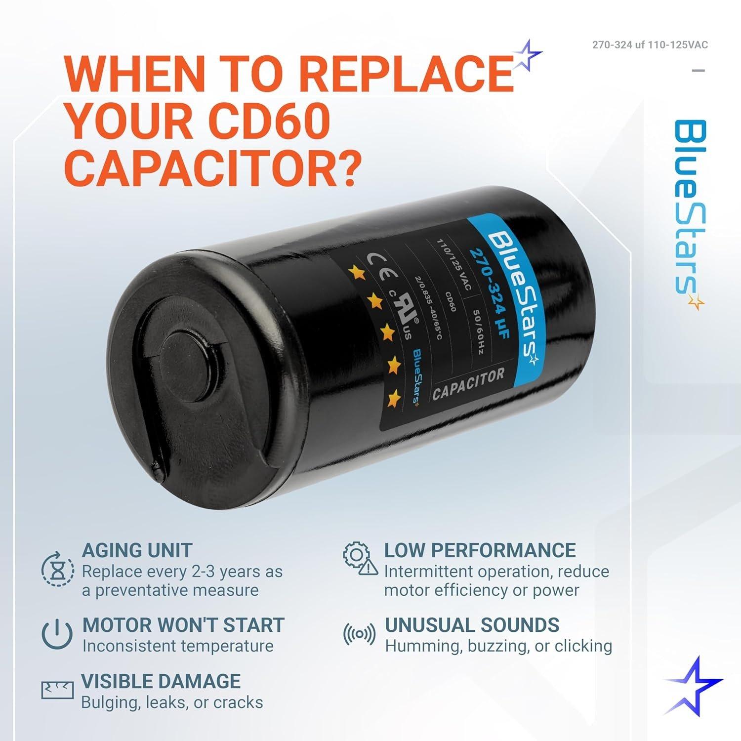 [Lifetime Warranty] 270-324 uF MFD 110-125 VAC Round Motor Start Capacitor 50/60 Hz - Fits Pool Pump, Well Pump image 3