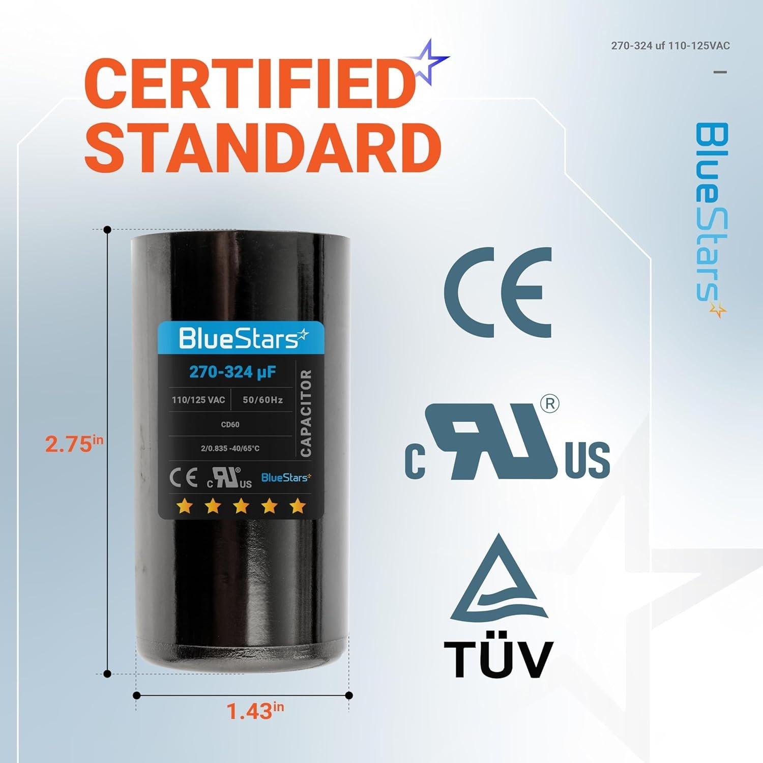 [Lifetime Warranty] 270-324 uF MFD 110-125 VAC Round Motor Start Capacitor 50/60 Hz - Fits Pool Pump, Well Pump image 10