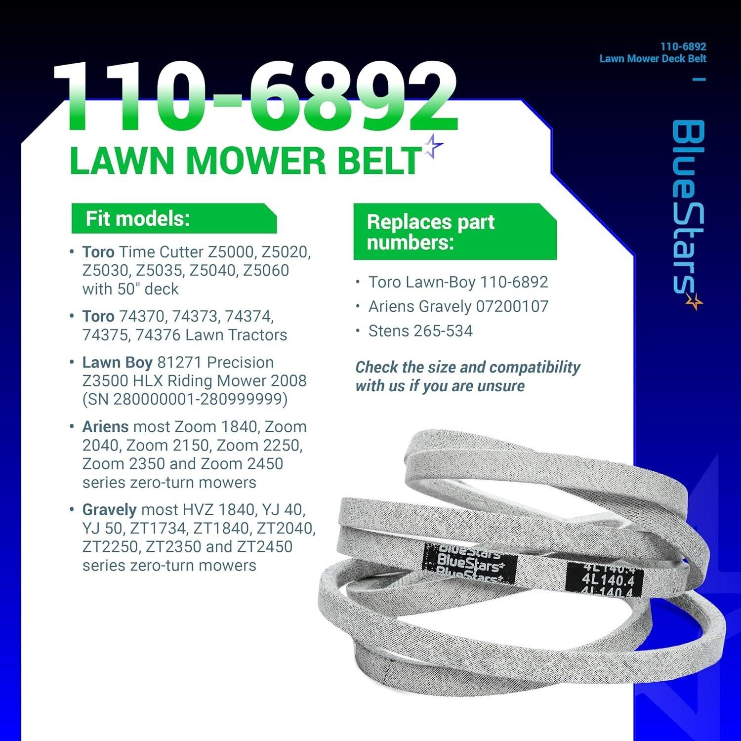 539109243 Mower Deck Belt - for 48" Decks Husqvarna Jonsered Poulan Pro Zero-Turn Mowers - Replaces Husqvarna AYP Poulan 539109243 539105644 | Aramid Cord | 136" x 5/8" image 3