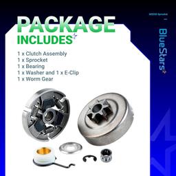 [Lifetime Warranty] 3/8 7T Clutch Drum Sprocket with Bearing3/8 7T Clutch Drum Sprocket with Bearing Washer E-Clip Worm Gear thumbnail 3