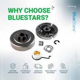 [Lifetime Warranty] 3/8 7T Clutch Drum Sprocket with Bearing3/8 7T Clutch Drum Sprocket with Bearing Washer E-Clip Worm Gear thumbnail 2