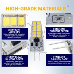 [Lifetime Warranty] G4 LED Bulb 2W 30W Equivalent Daylight 6000K Dimmable - Pack of 10 thumbnail 5