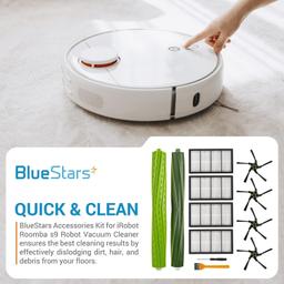 [Lifetime Warranty] Replacement Parts Kit for iRobot Roomba s9 (9150) s9+ s9 Plus (9550) Series Robot Vacuum Cleaner - 2 Multi-Surface Rubber Brushes, 4 Filters, 4 Side Brushes + Extra Cleaning Tool thumbnail 5