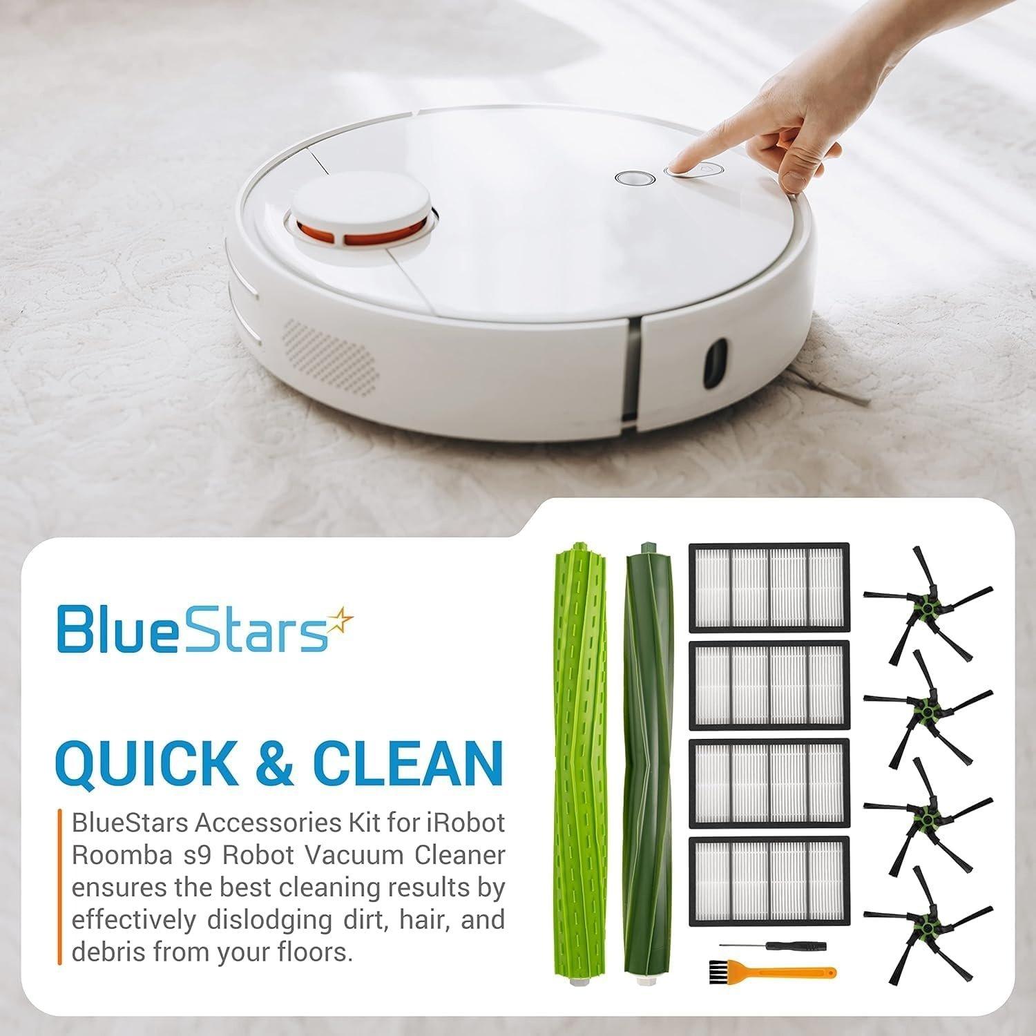 [Lifetime Warranty] Replacement Parts Kit for iRobot Roomba s9 (9150) s9+ s9 Plus (9550) Series Robot Vacuum Cleaner - 2 Multi-Surface Rubber Brushes, 4 Filters, 4 Side Brushes + Extra Cleaning Tool image 5