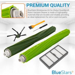 [Lifetime Warranty] Replacement Parts Kit for iRobot Roomba s9 (9150) s9+ s9 Plus (9550) Series Robot Vacuum Cleaner - 2 Multi-Surface Rubber Brushes, 4 Filters, 4 Side Brushes + Extra Cleaning Tool thumbnail 4