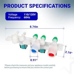 [Lifetime Warranty] DC97-15459H WA45H7000AW/A2 Water Inlet Valve For Samsung Washers WA50R5400AW/US WA50R5400AV/US WA45M7050AW/A4 WA400PJHDWR/AA WA40J3000AW/A2 WA50R5200AW/US thumbnail 8